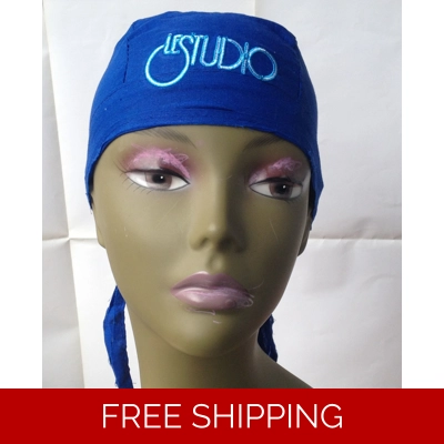 Bandana Hat Royal Blue White & Blue Embroid Front Logo
